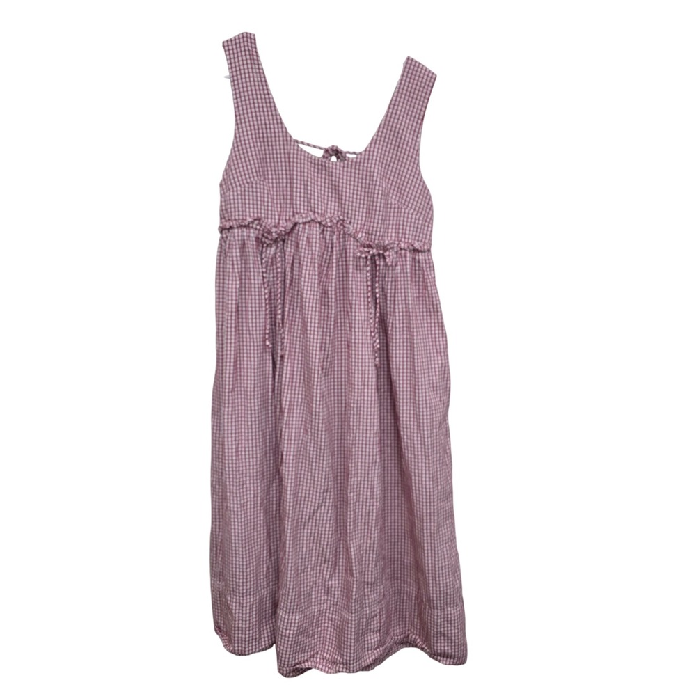 Anthropologie Mauve Gingham Midi Dress